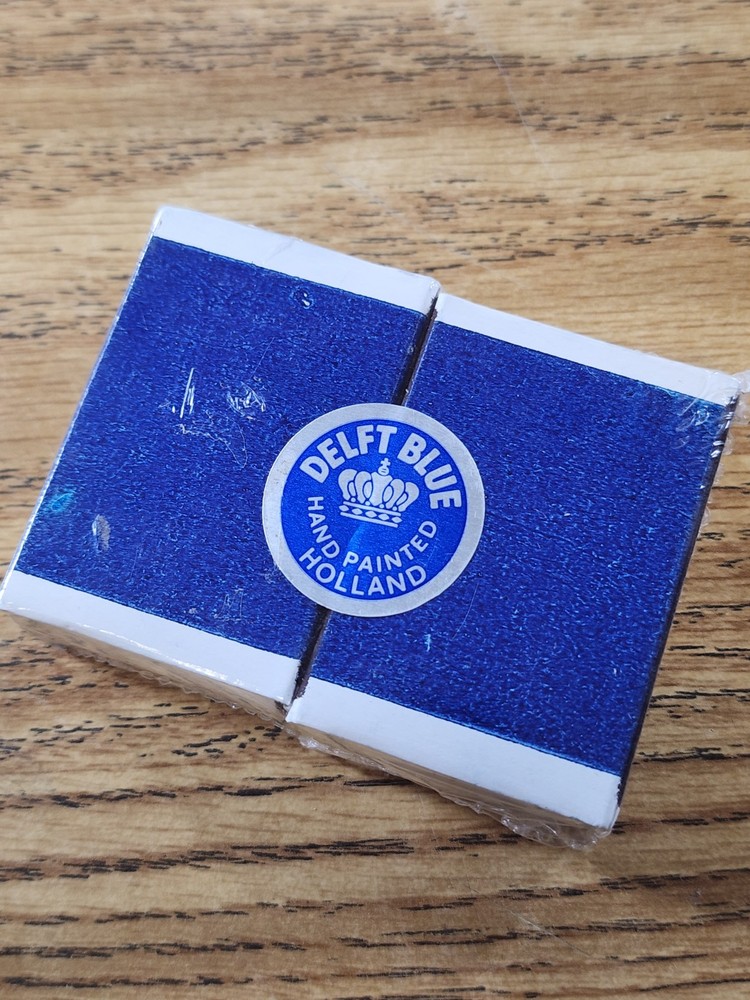 Matchbox Ceramic Decorative Top Blue & White Dutch Windmill