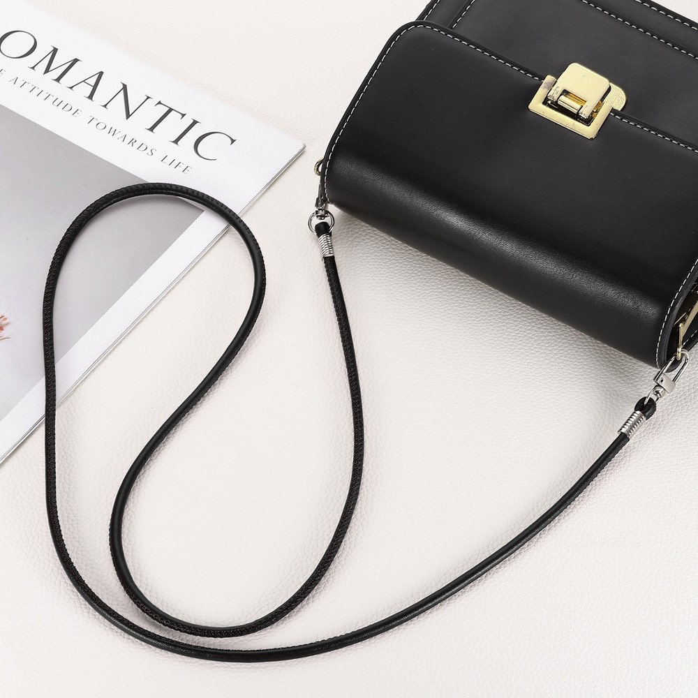 Crossbody Replacement Chain Strap, 120cm Thin Soft PU Strap (Dark Brown)