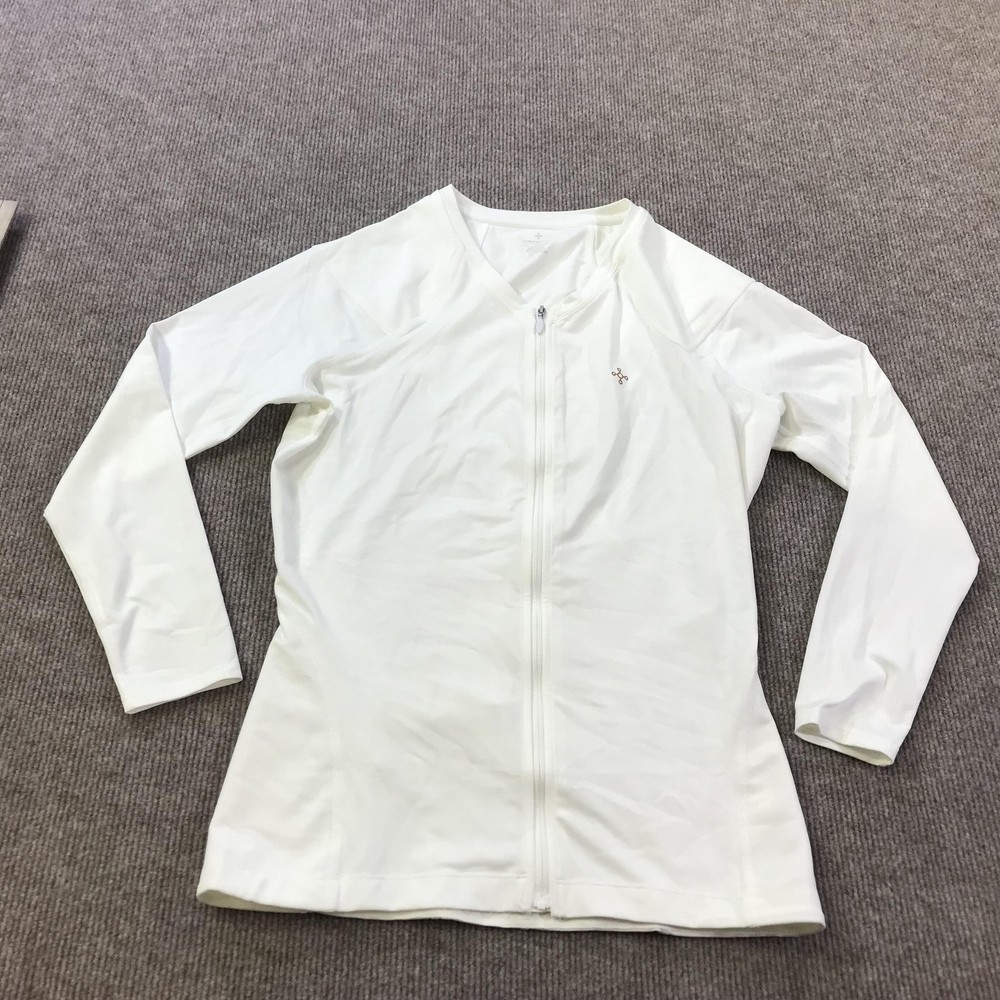 Tommie Copper Jacket Mens Large White Compression Zip Lower Back Support