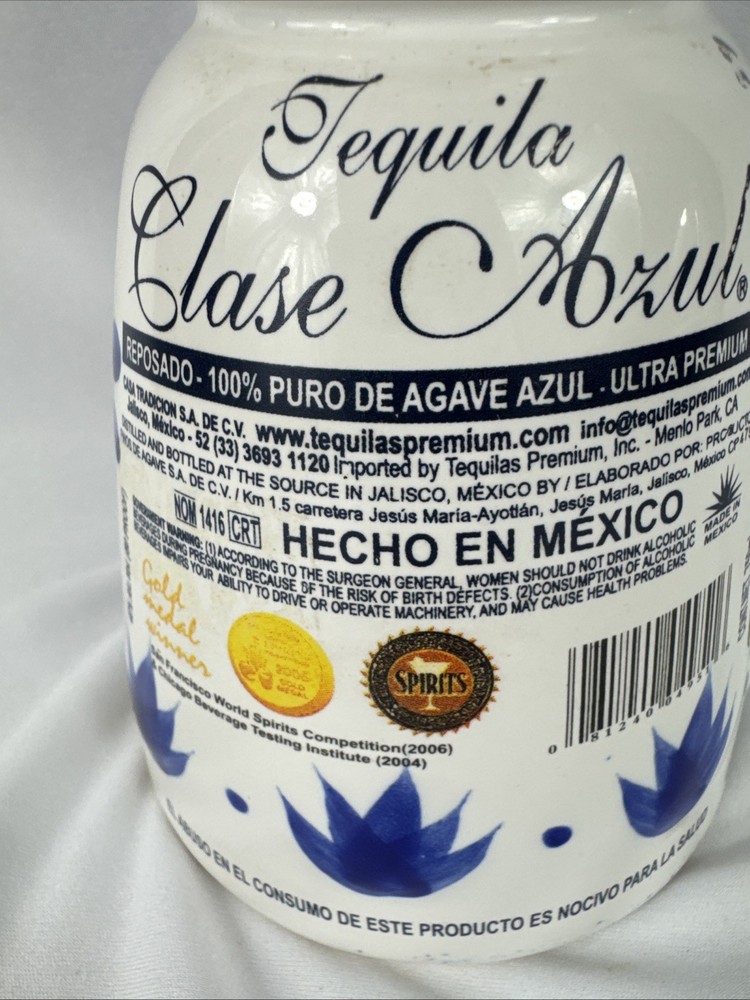 Clase Azul Reposado - Ultra Premium Empty Tequila Bottle 750ml - Missing Cap