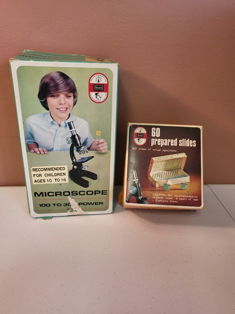 Vintage Gilbert Microscope and Slide set