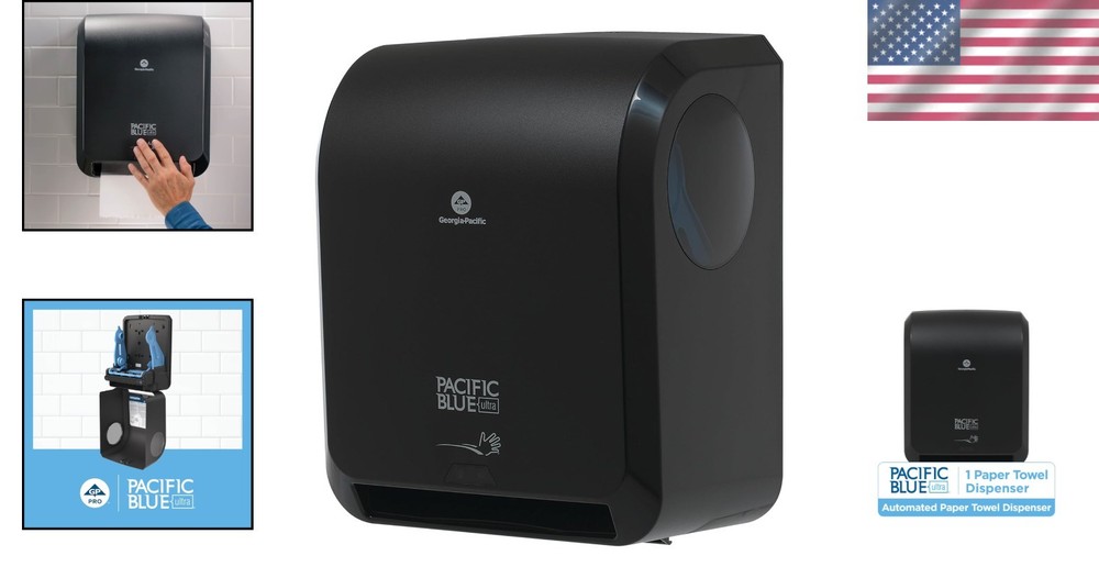 Touchless Paper Towel Dispenser High Capacity Automatic Wall Mount Black