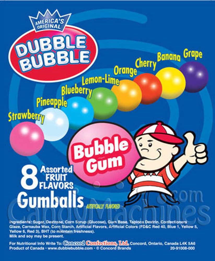 Assorted Dubble Bubble Gumballs (1-inch ) (select quantity below)