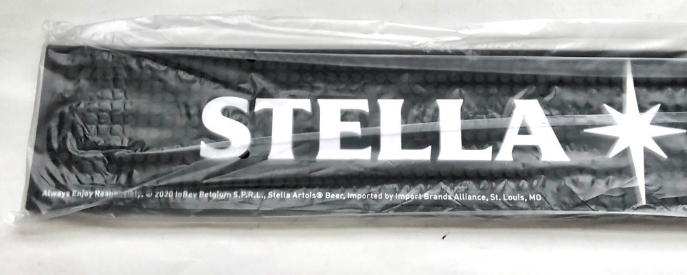 *NEW* STELLA ARTOIS (BLACK) - BAR - RUBBER RAIL MAT - RUNNER