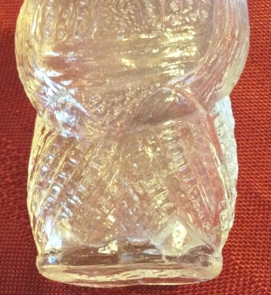 Torso Shape Embossed Clothes Clear Empty Bottle Missing Cap/Lid 3.5" Tall