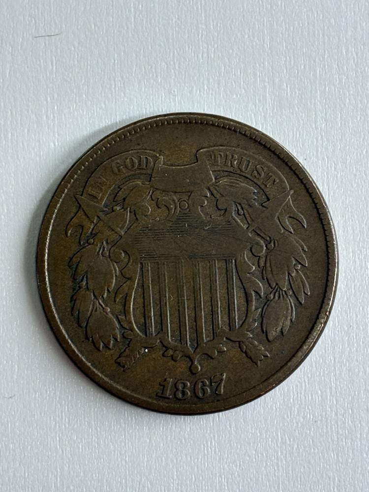 1867 Two Cent Piece – Very Choice Chocolate Brown