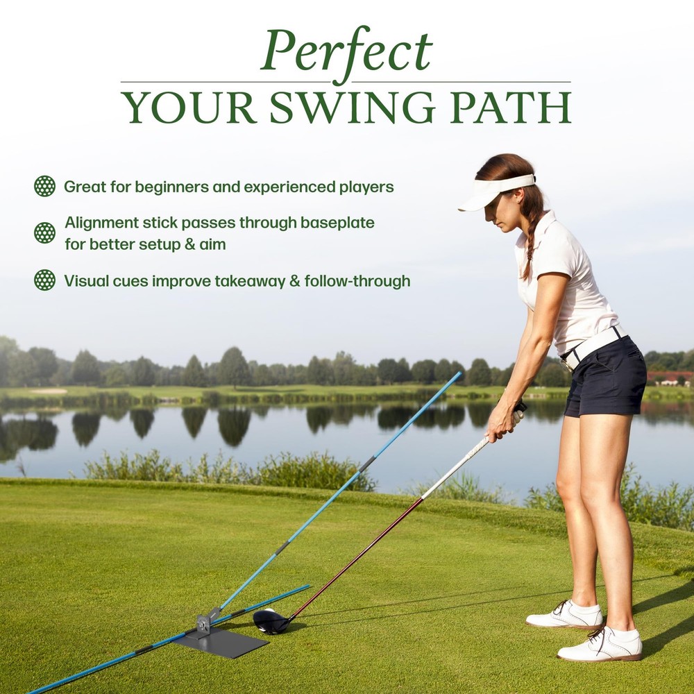 Golf Alignment Stick Holder Plate Professional Swing Trainer Practice Tool Tr...
