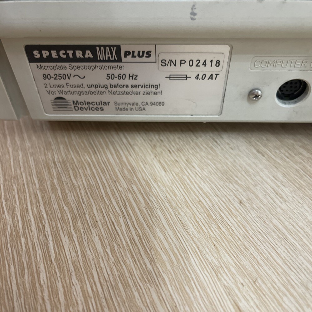 MOLECULAR DEVICES SPECTRA MAX PLUS MICROPLATE SPECTROPHOTOMETER WORKING!