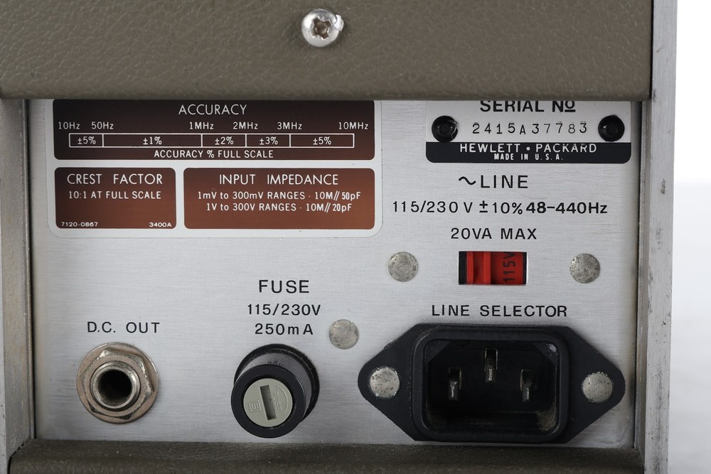 HP 3400A Analog RMS Voltmeter - No Option