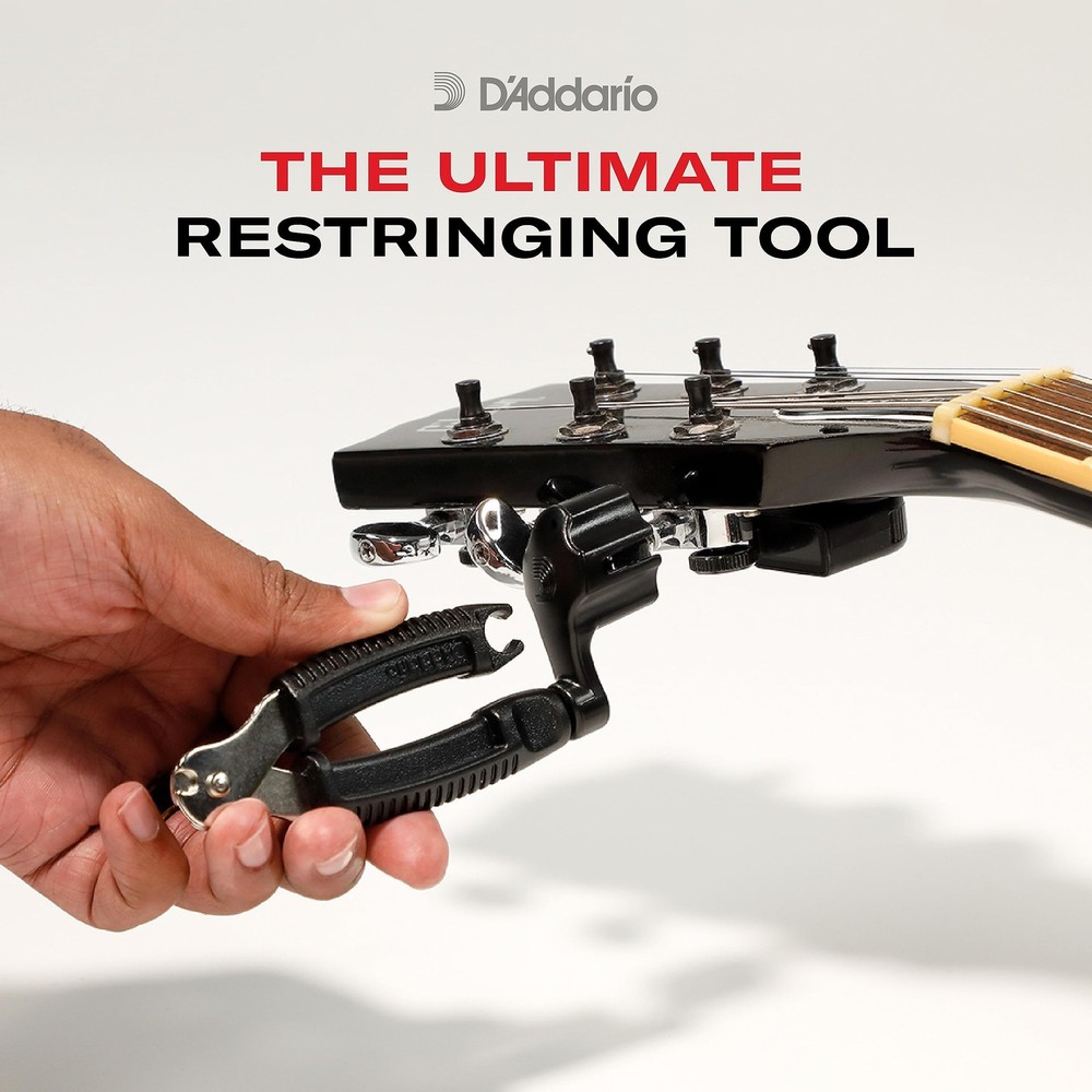 D'Addario Pro-Winder Guitar String Winder Cutter Bridge Pin Puller Tool Black