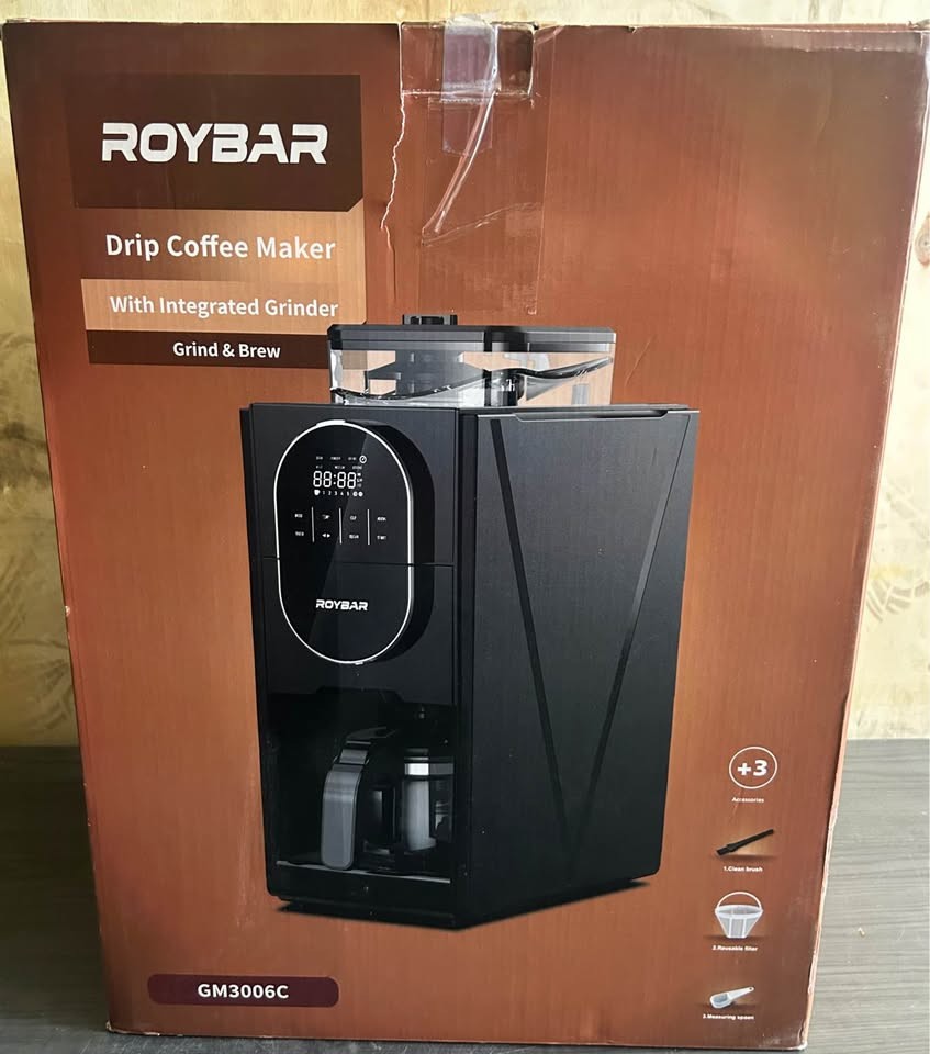 Coffee Maker with Grinder, Programmable Hot and Cold Coffee Maker with 22 oz Gla