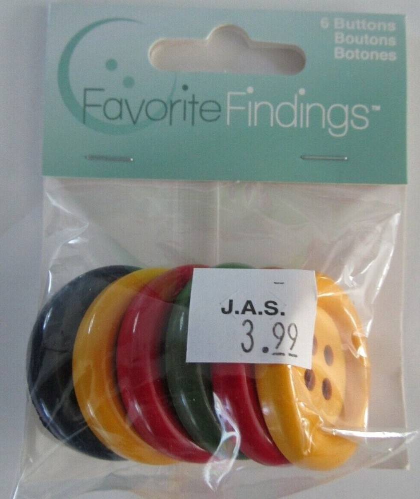 BUTTONS..6 BUTTONS ASSORTED COLORS