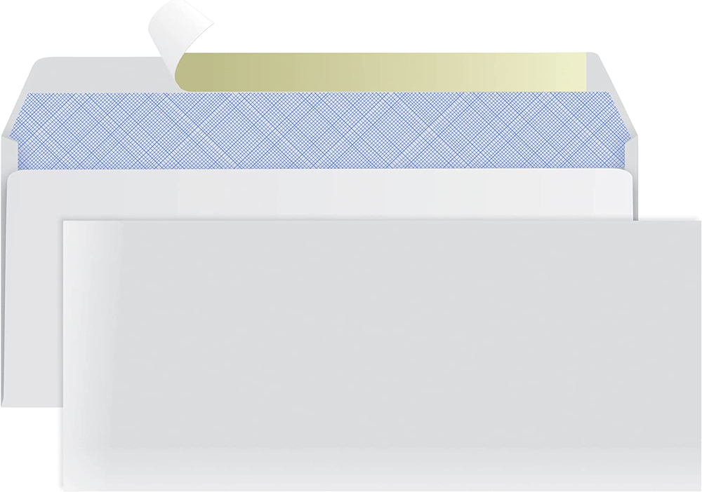 100 Mailing Envelopes, Self Seal Letter Size, Number #10 White Windowless Securi