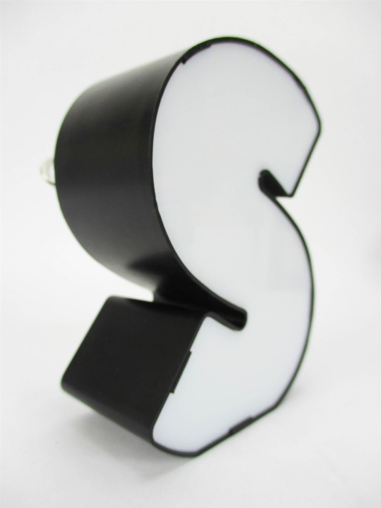Letter S LED Light 4" Monogram Marquee Mini Tabletop Nightlight w/ 4-Hr Timer