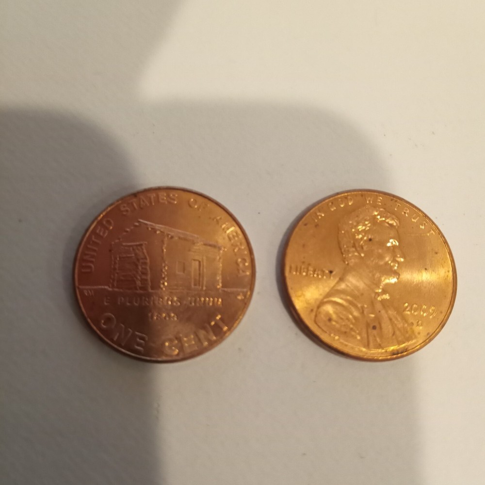 Two Lincoln Penny Bicentennial 2009-2009-D Log Cabin -Unc