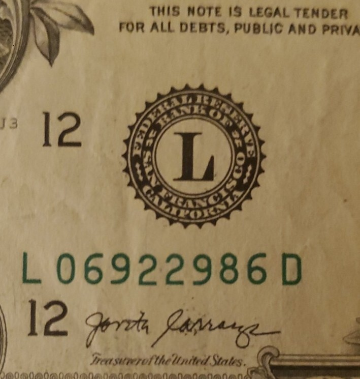 ERROR Misaligned Serial Number $1  Dollar Bill Over Inked Digits Also See Pics !