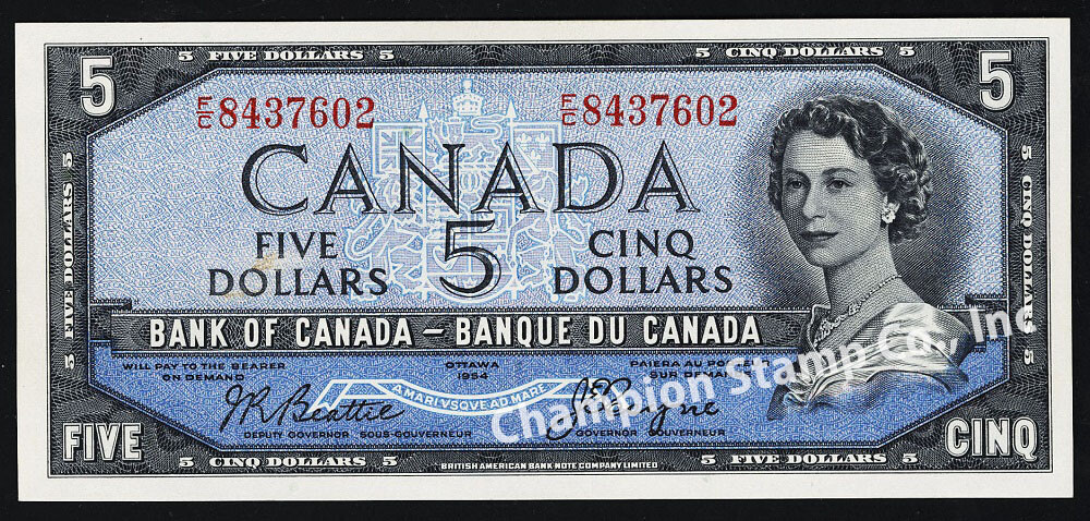 Canada Banknote 5 Dollars Cat No 68b **Devil's Face**