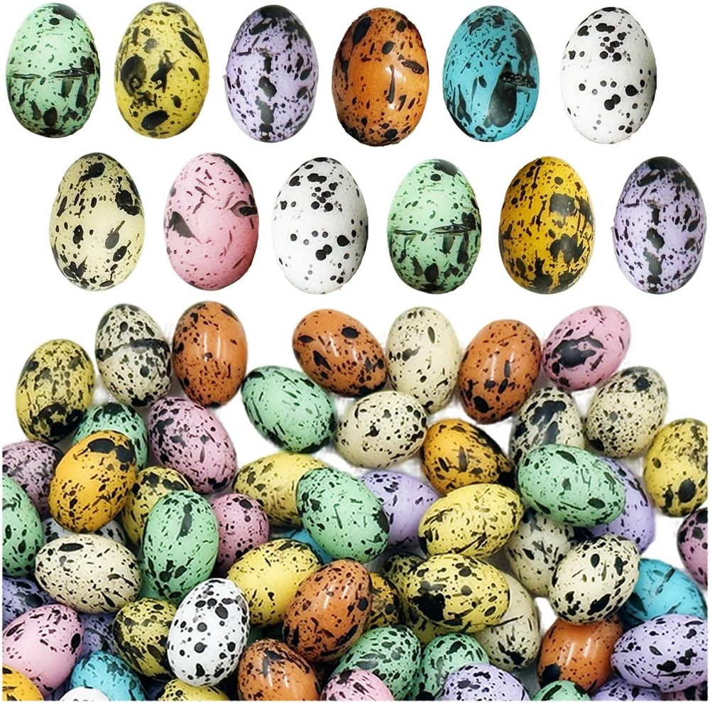 Artificial Mini Easter Eggs, 60 Pcs Resin Decor for Crafts and Spring Events