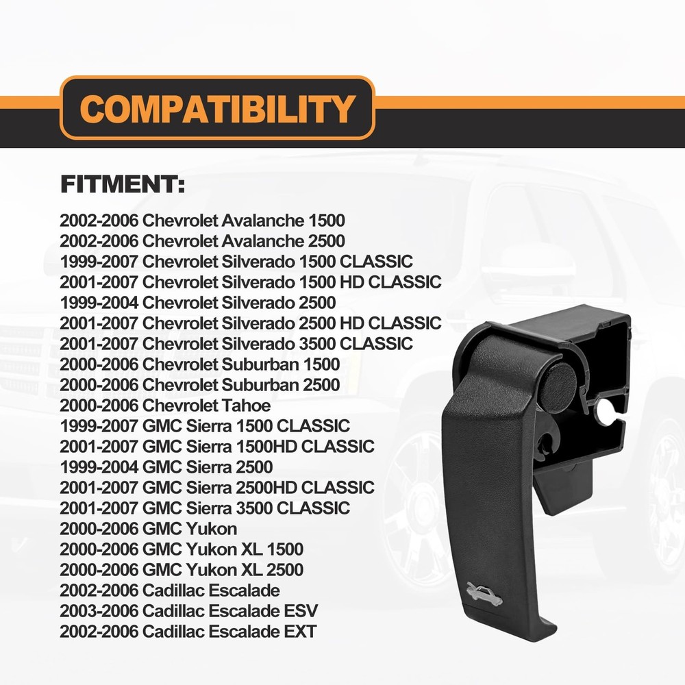 BSAMZO Hood Latch Release Pull Handle 15741109 Compatible with Black