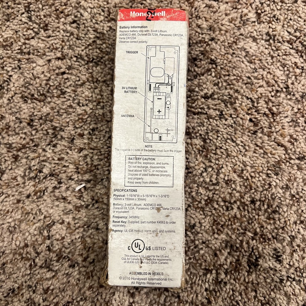 Honeywell 5869 Wireless Hold-Up Switch/Transmitter