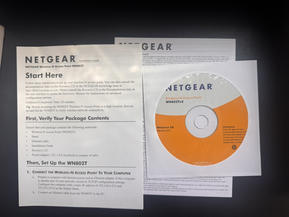Netgear Wireless-N Access Point WN802T