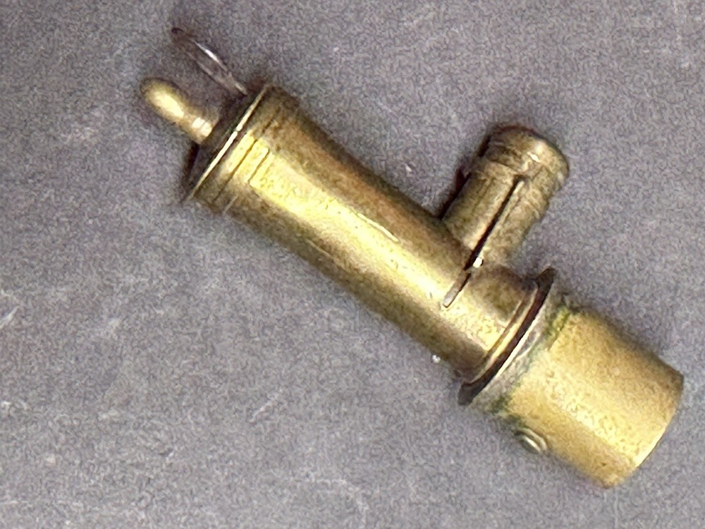 Vintage Solid Brass Irish Bag Shot Black Powder Flask Spout Muzzleloading