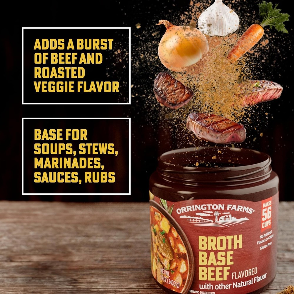 Beef Flavored Broth Base, Granulated Beef Flavored Bouillon, Versatile Usage,...