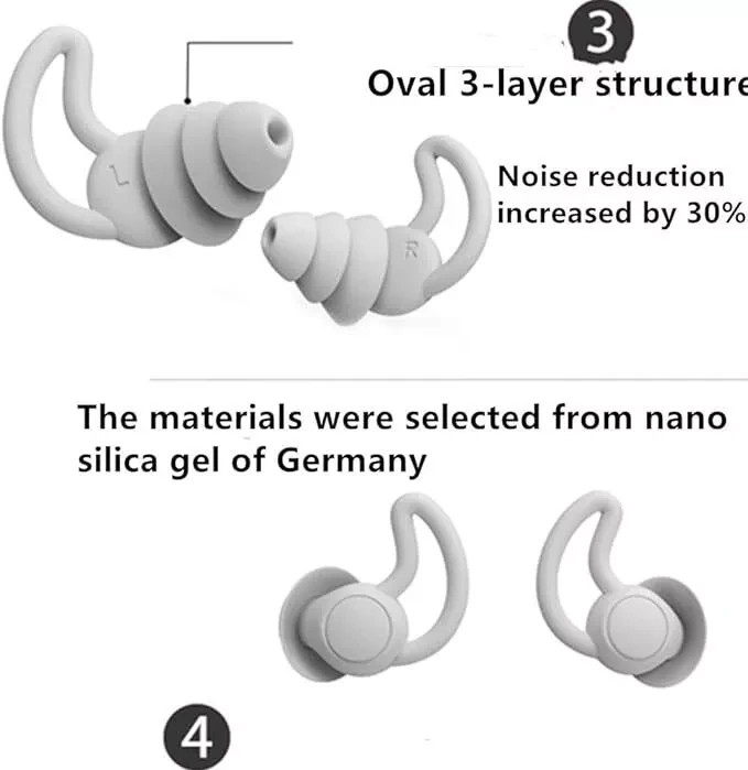 Silicone Ear Plugs Waterproof For Sleeping Noise Cancelling Rave-