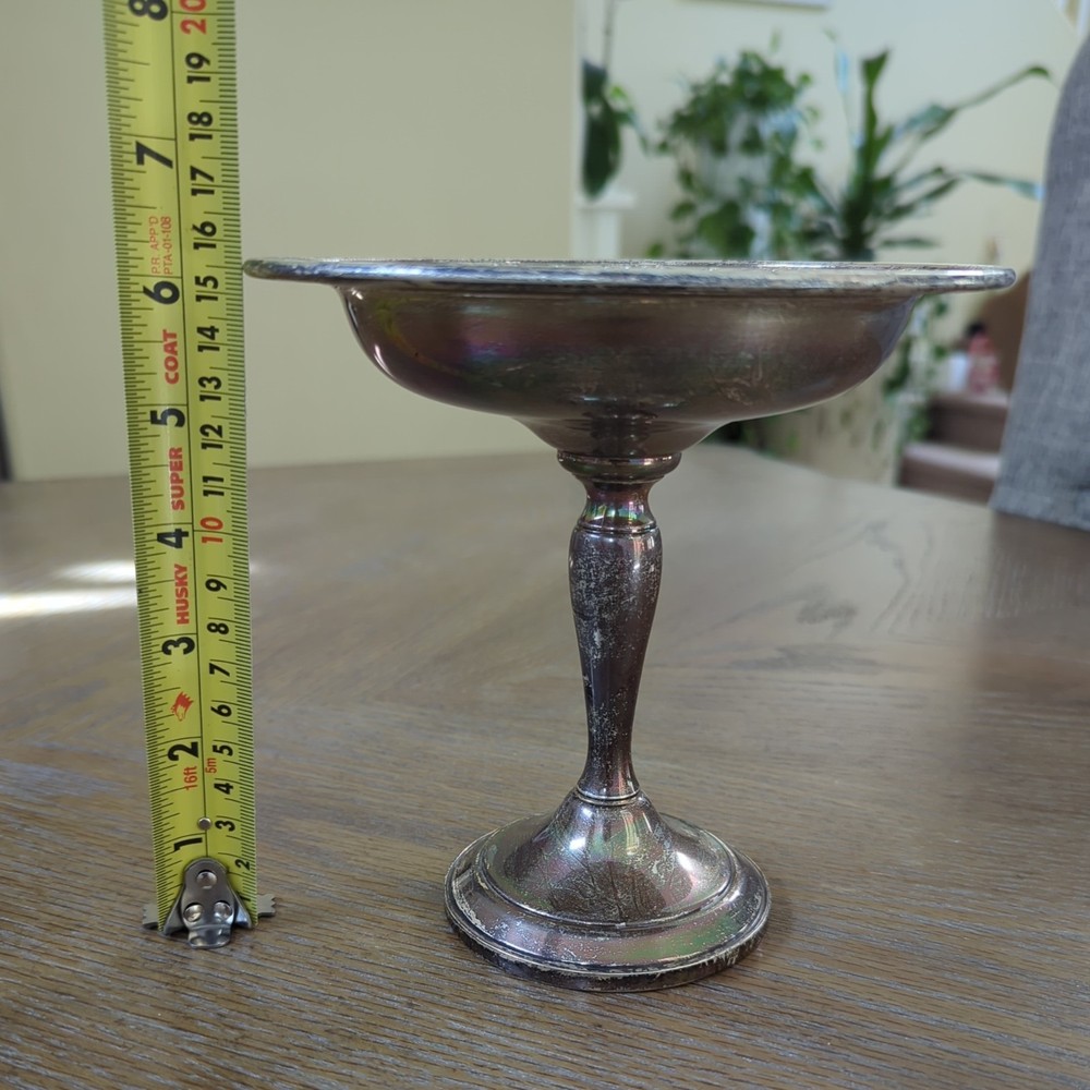 Vintage Gorham Sterling Silver Rose Scroll 1281 Pedestal Composite Candy Dish