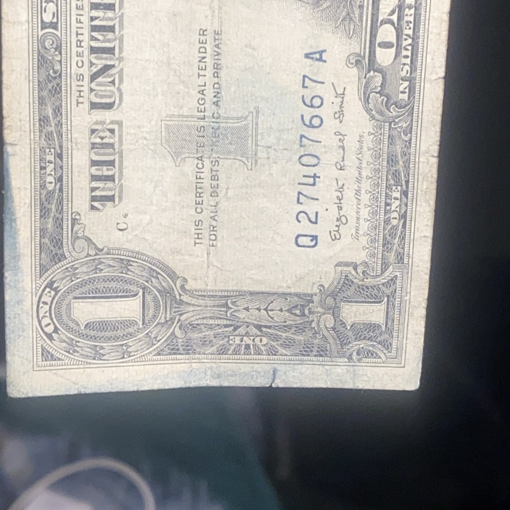 1957-A $1 ONE DOLLAR SILVER CERTIFICATE “INKING ERROR”
