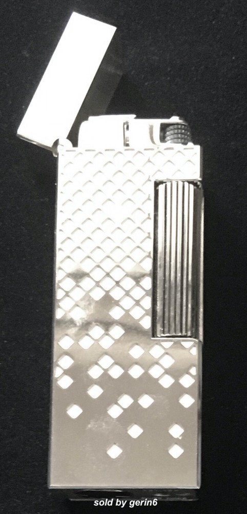 Dunhill Rollagas Lighter, Palladium Finish with Geometric Pattern, New In Box