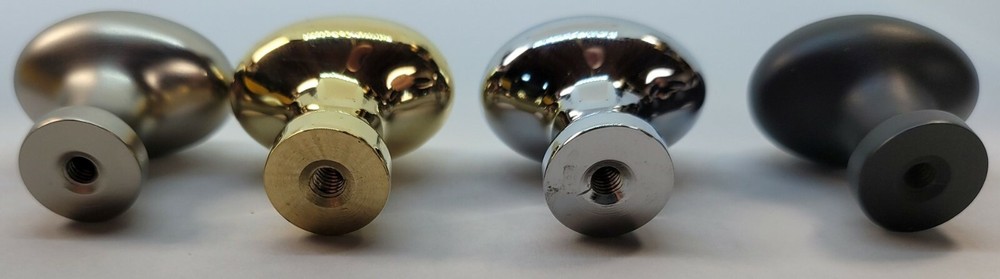 Solid Cast Brass Oval Knob pull mid-century modern Bean T shaped brass nickel