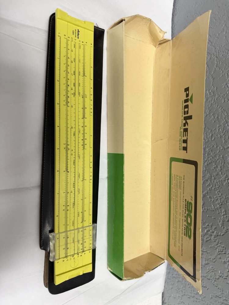 Vintage PICKETT Microline 120 Slide Rule, Case *Read Description*
