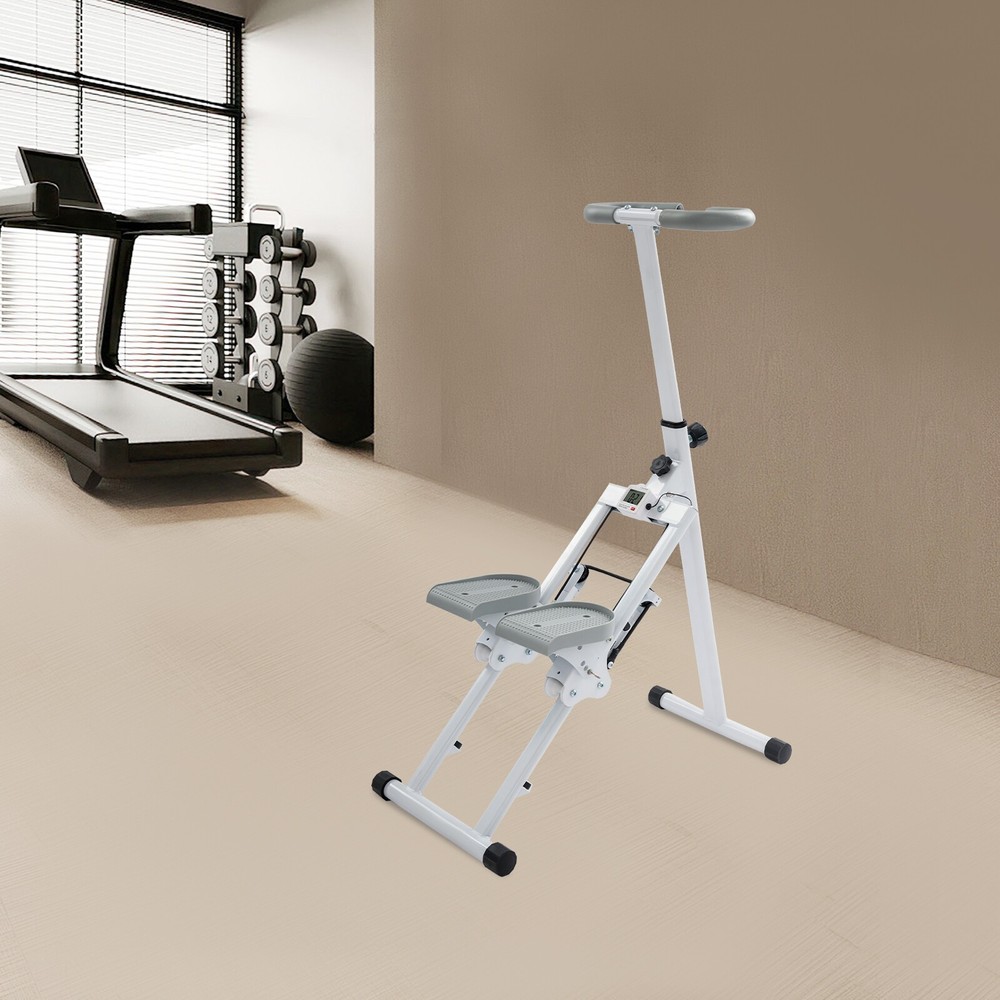 Foldable Stair Stepper Machine-Adjustable Vertical Climber For Full Body Workout
