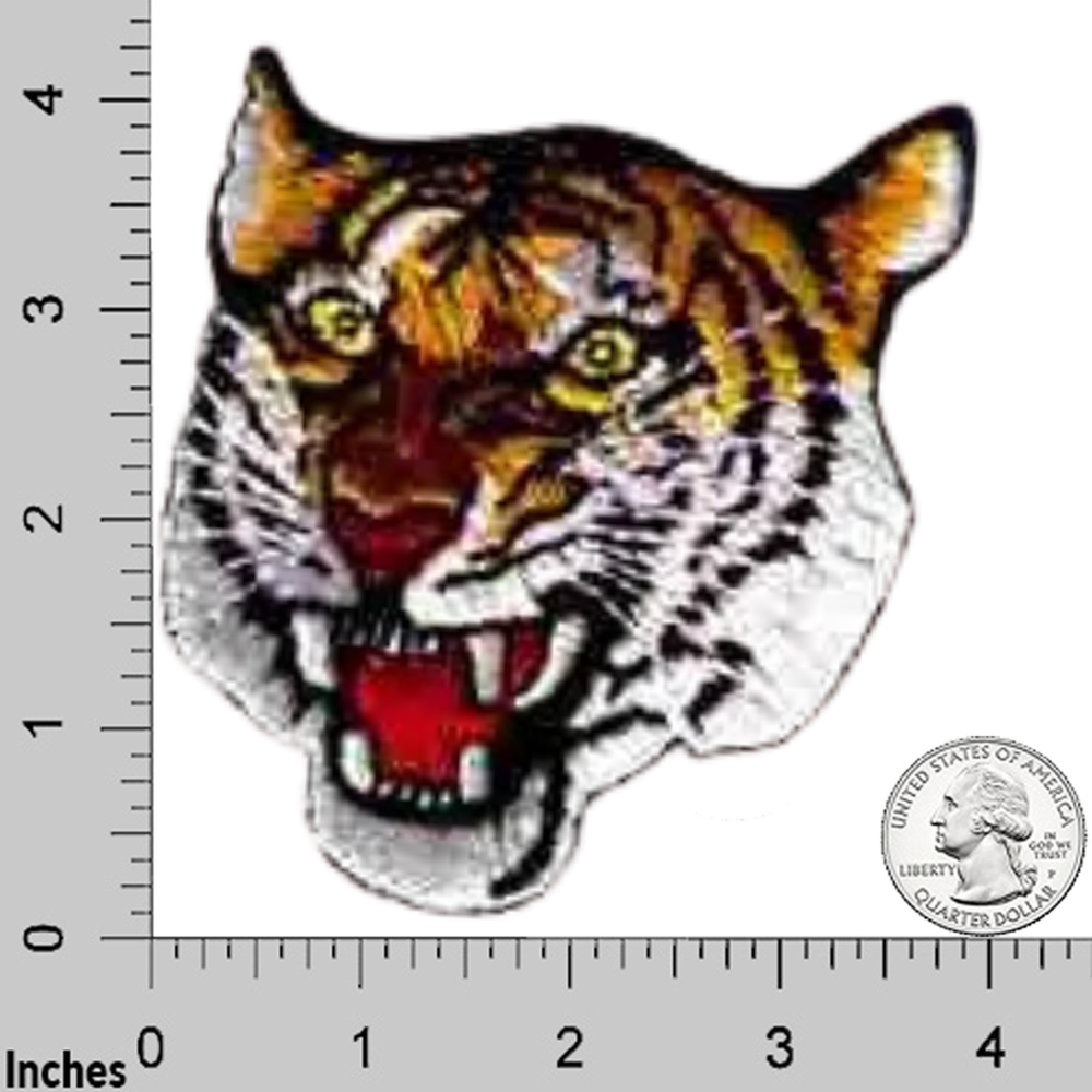 Tiger’s Ferocious Head (2-Pack) Iron On Patch