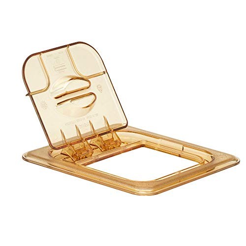 Cambro 60HPL772 Amber 1/6 Size Solid Flip Lid