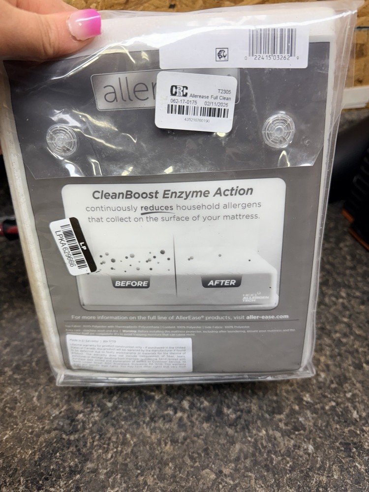 AllerEase Full Quilted Luxury Fitted Mattress Protector CleanBoost Waterproof