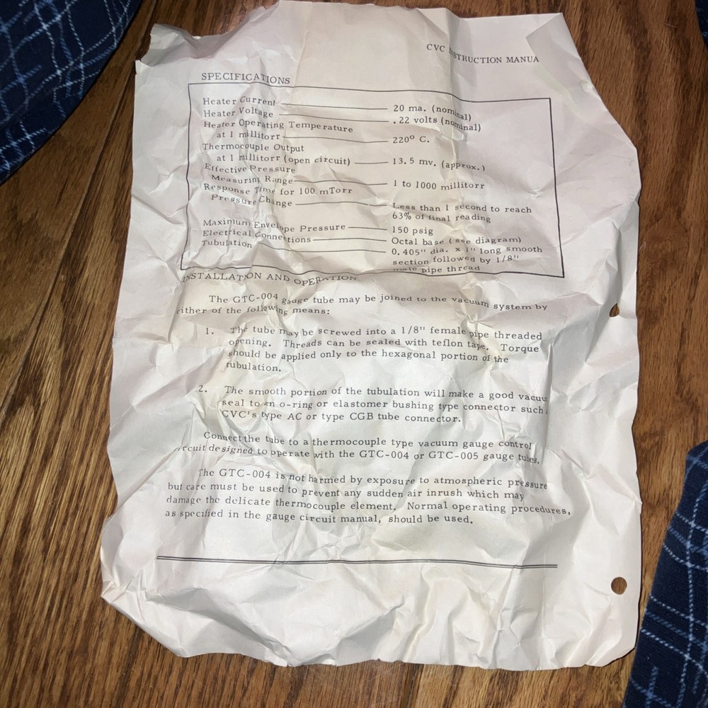 CVC. GTC-004 Thermocouple Tubes