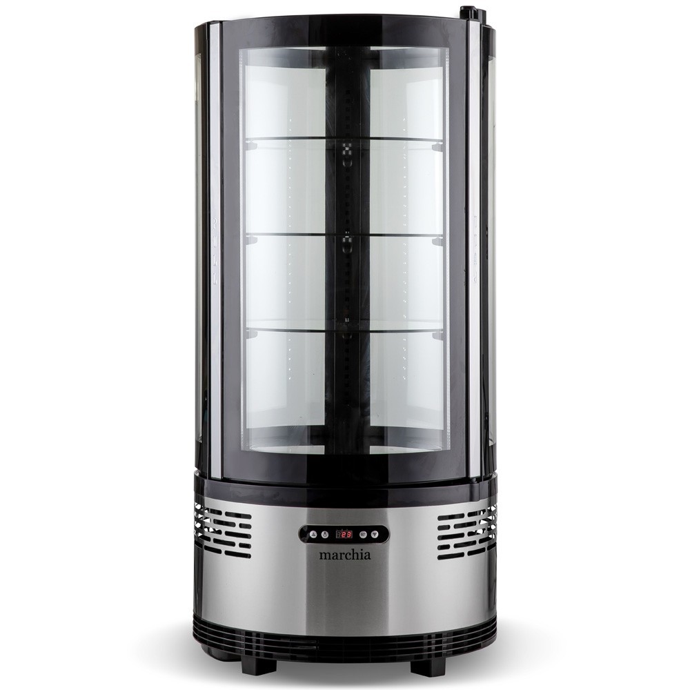 Vertical Standing Refrigerated Bakery Display, Curved Glass, 2.5 cu.ft., SS