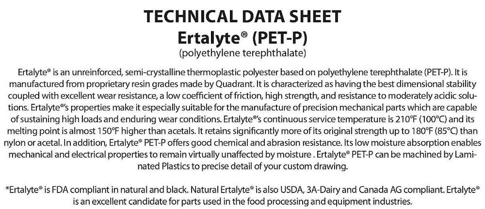 Ertalyte PET-P PLASTIC Solid Round Disk 5" OD x 2" for Semiconductor/Military
