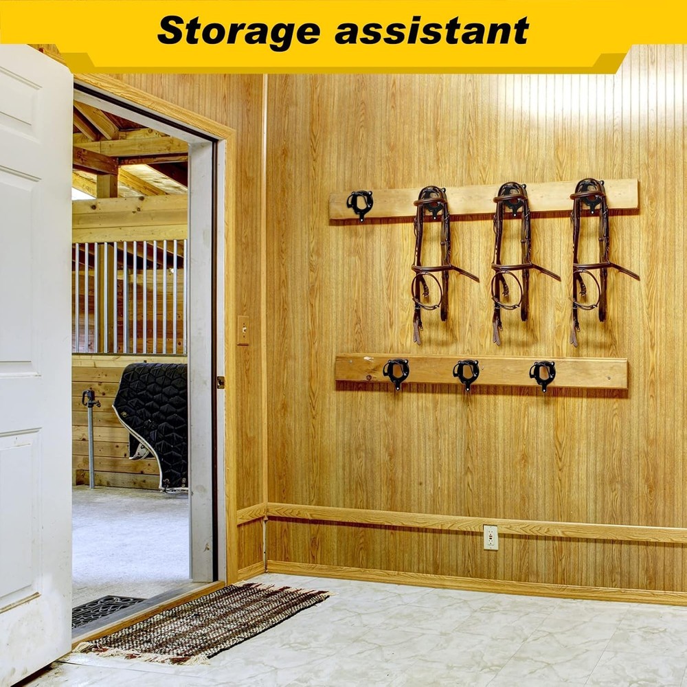 6 Counts Horse Bridle Rack Bracket Hooks Tack Storage...