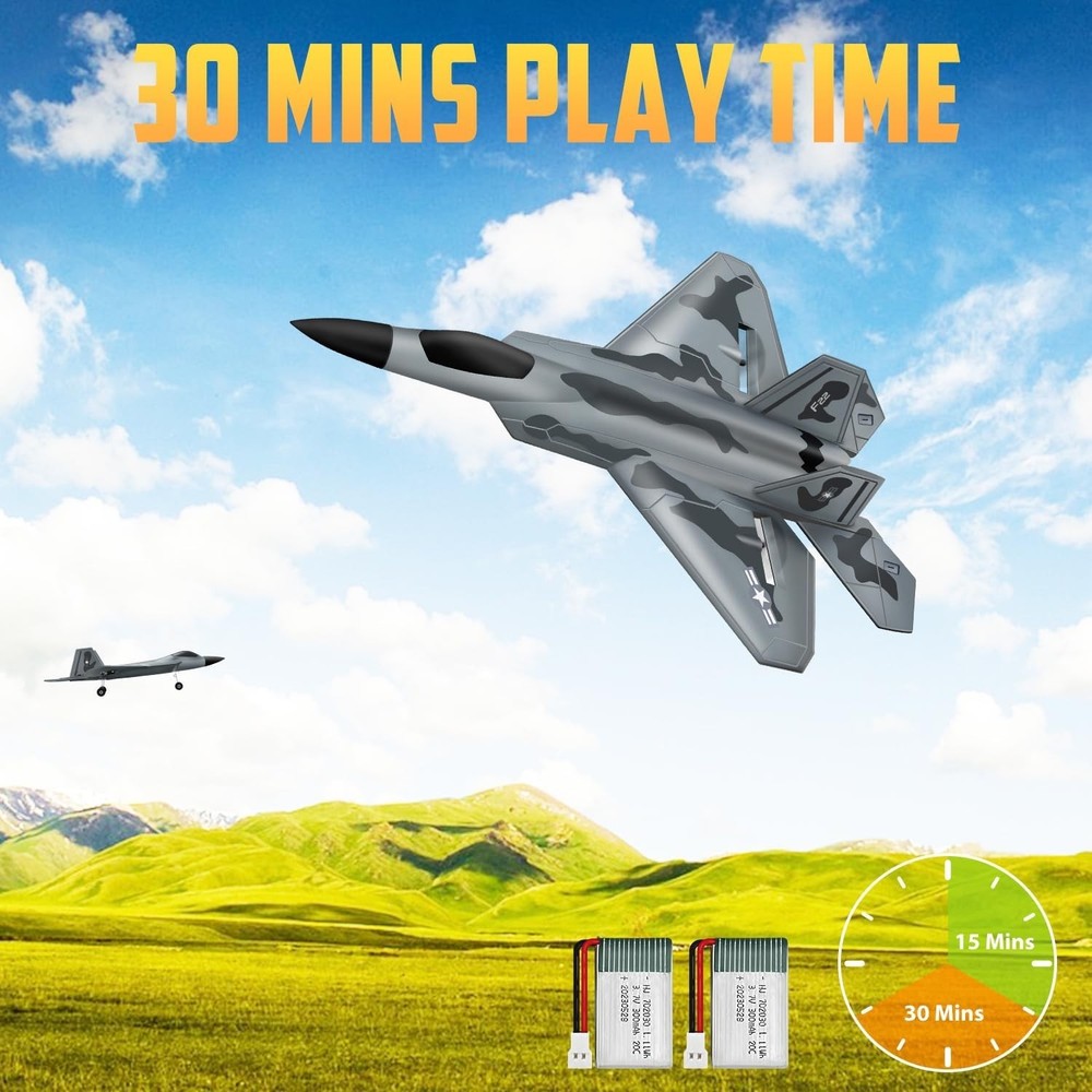 Engaging F-22 RC Airplane - Easy to Fly, Self-Stabilized, Includes Essentials