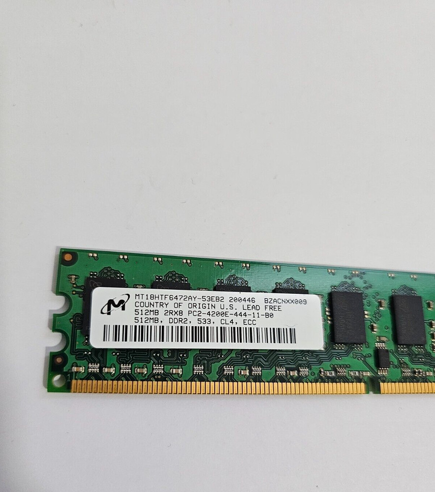Micron MT18HTF6472AY-53EB2 512Mb 2Rx8 PC2-4200E ECC Memory