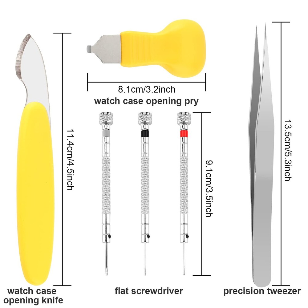 Watch Battery Replacement Tool Kit, 9 PCS Professional Watch Back Remover Tool