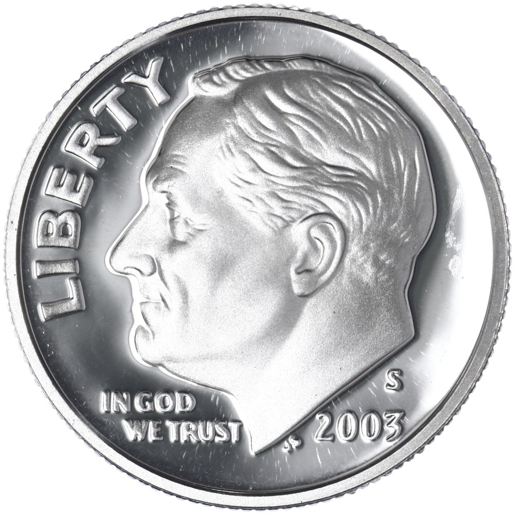 2003 S Roosevelt Dime Gem DCam Proof 90% Silver