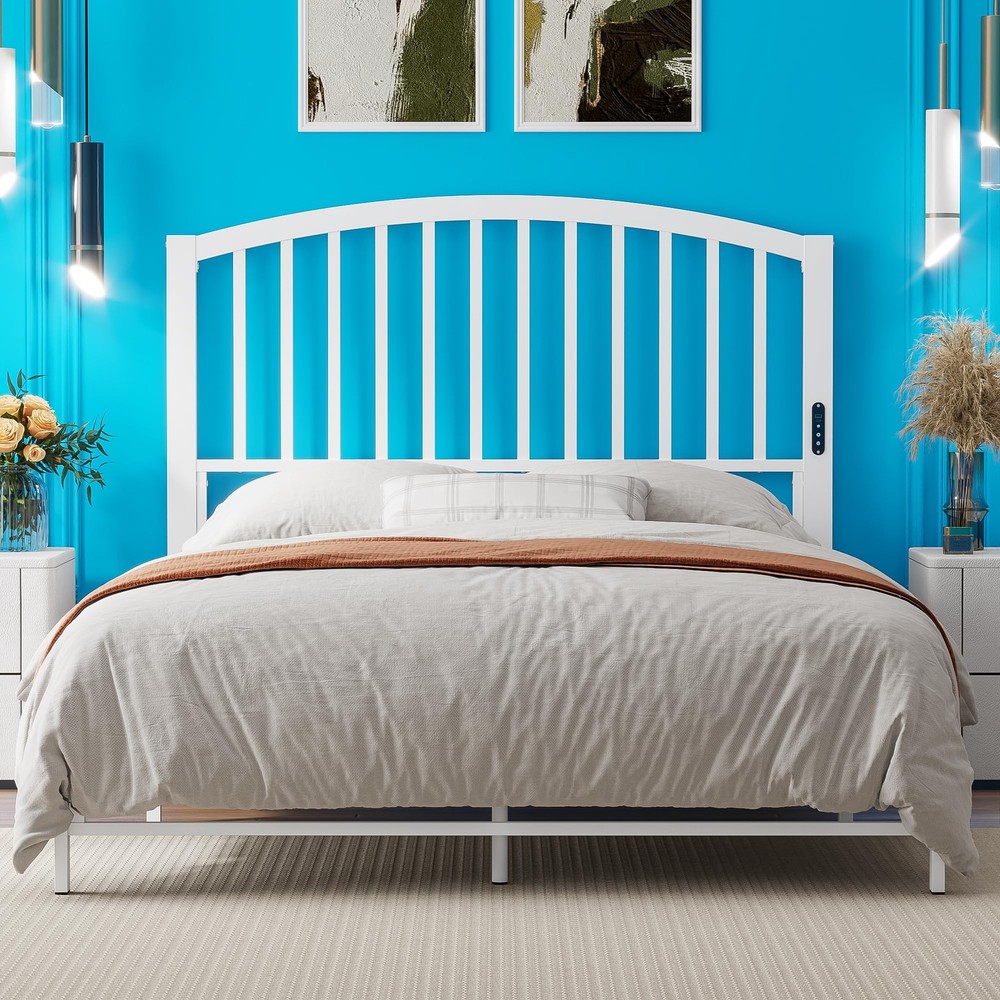 Full Size Headboard Only, Modern Headboard for Full Size Bed with Light, USB ...
