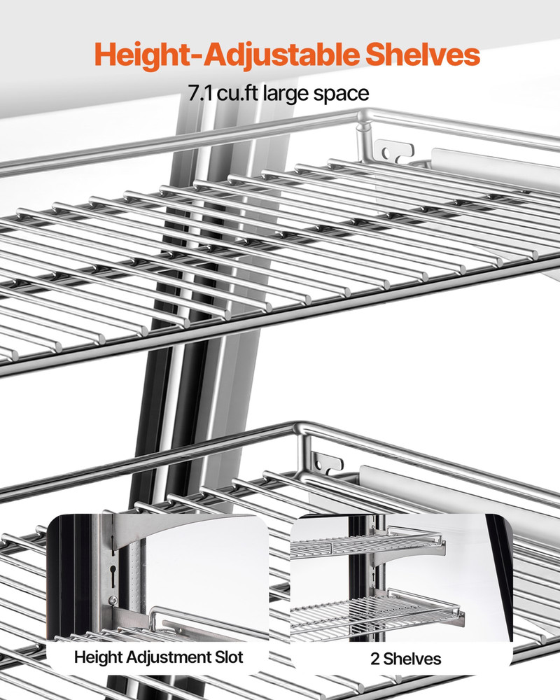 Refrigerated Display Case 7.1CuFt 2-Tier Countertop Cake Fridge LED