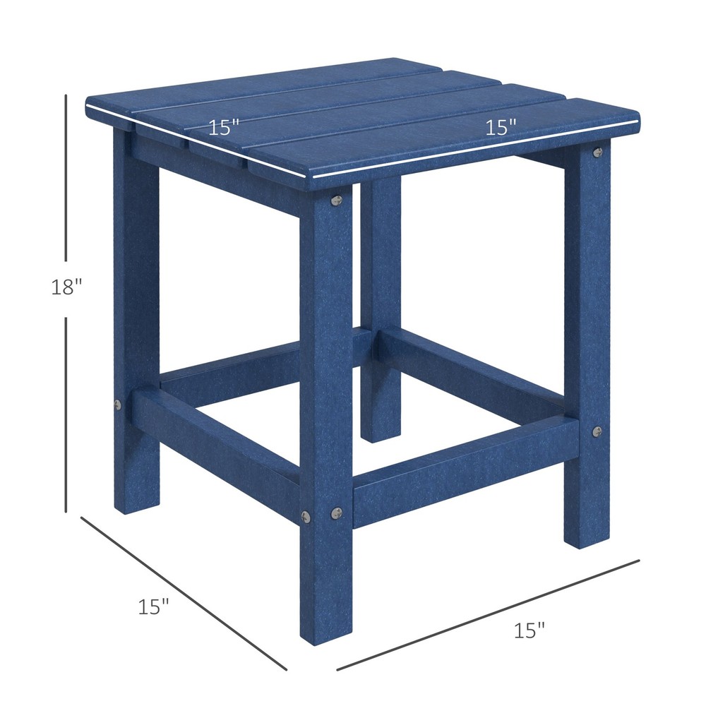 Patio Side Table, Outdoor Plastic End Table for Backyard Deck Lawn, Black