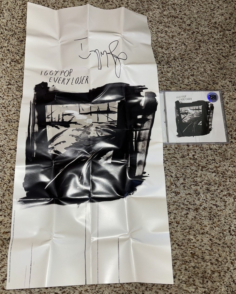 Iggy Pop Cd Every Loser Signed Folded Poster
