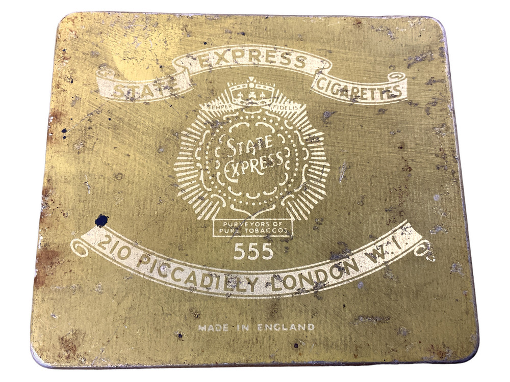 WW2 British Canadian RN RCN STATE EXPRESS HM Ships Cigarette Ration Tin EMPTY 1